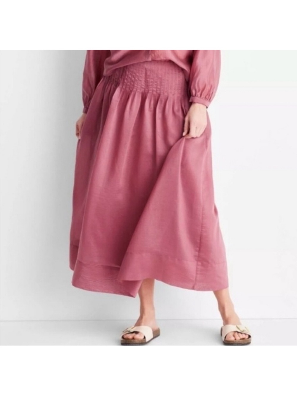 Future Collective  Mauve Pink Maxi Skirt